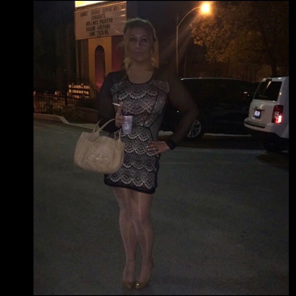 Express black n nude dress